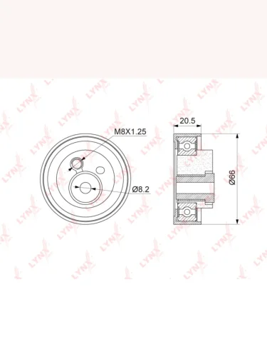 Ролик ГРМ AUDI 80 (91-),100 (90-),A6 (94-) натяжителя LYNX