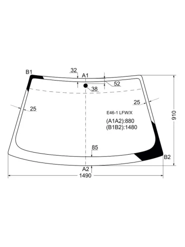 Стекло лобовое (2D CPE) BMW 3-Series 98-06