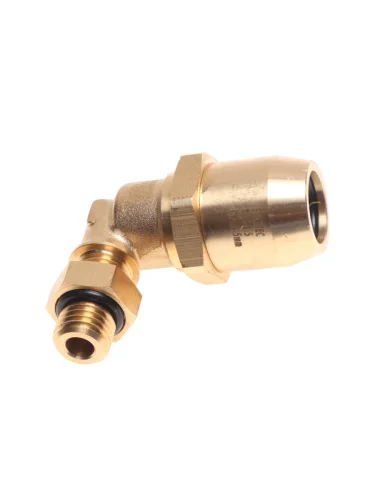 Соединитель трубки ПВХ,полиамид d=15х1.5мм (наружная резьба) М12х1.5 угольник латунь STARTEC