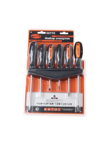 Набор отверток SL5.0-SL6.0, PH1-PH2 6 предметов АВТОДЕЛО