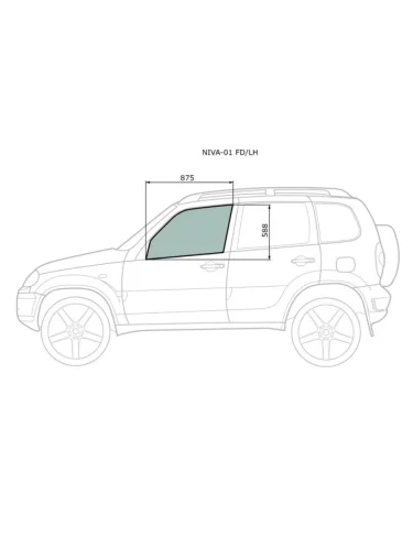 Стекло боковое опускное (Спереди Слева Цвет зеленый) Suzuki Escudo 97-05  Grand Vitara 97-05  Ch