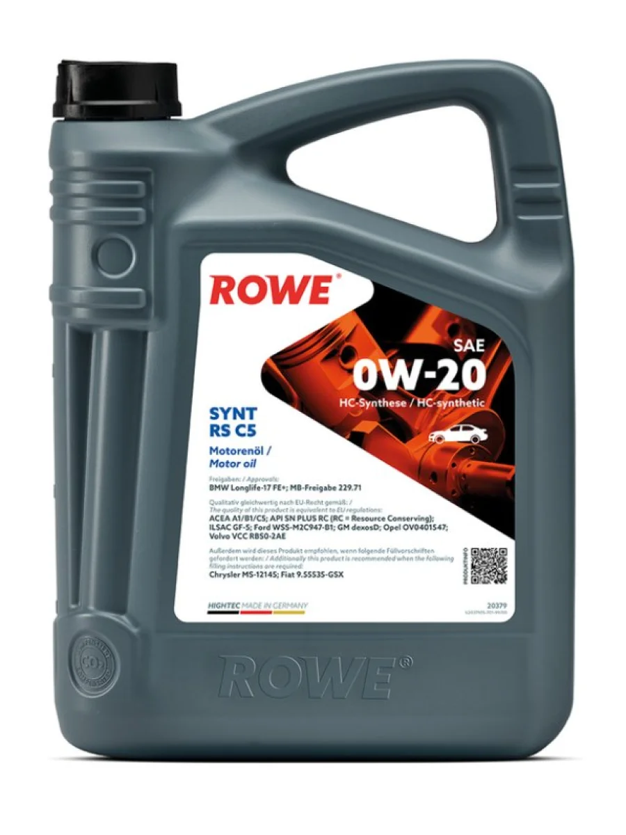 Масло моторное HIGHTEC SYNT RS C5SP 0W20 синт.5л ROWE  в Керчи Республика Крым