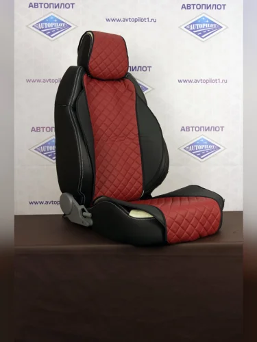 Накидки на передние сидения АВТОПИЛОТ, Экокожа Ромб - Модель №3 широкое сиденье и спинка (комплект из 2 шт)