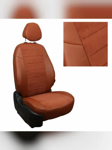 Комплект чехлов на сиденья Nissan X-Trail T31 с 07-15г.АлькантараКоричневый + Коричневый