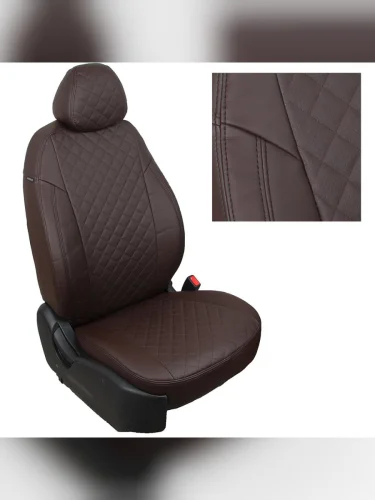 Комплект чехлов на сиденья Ford Transit VIII (3 места) с 14г.РомбШоколад + Шоколад