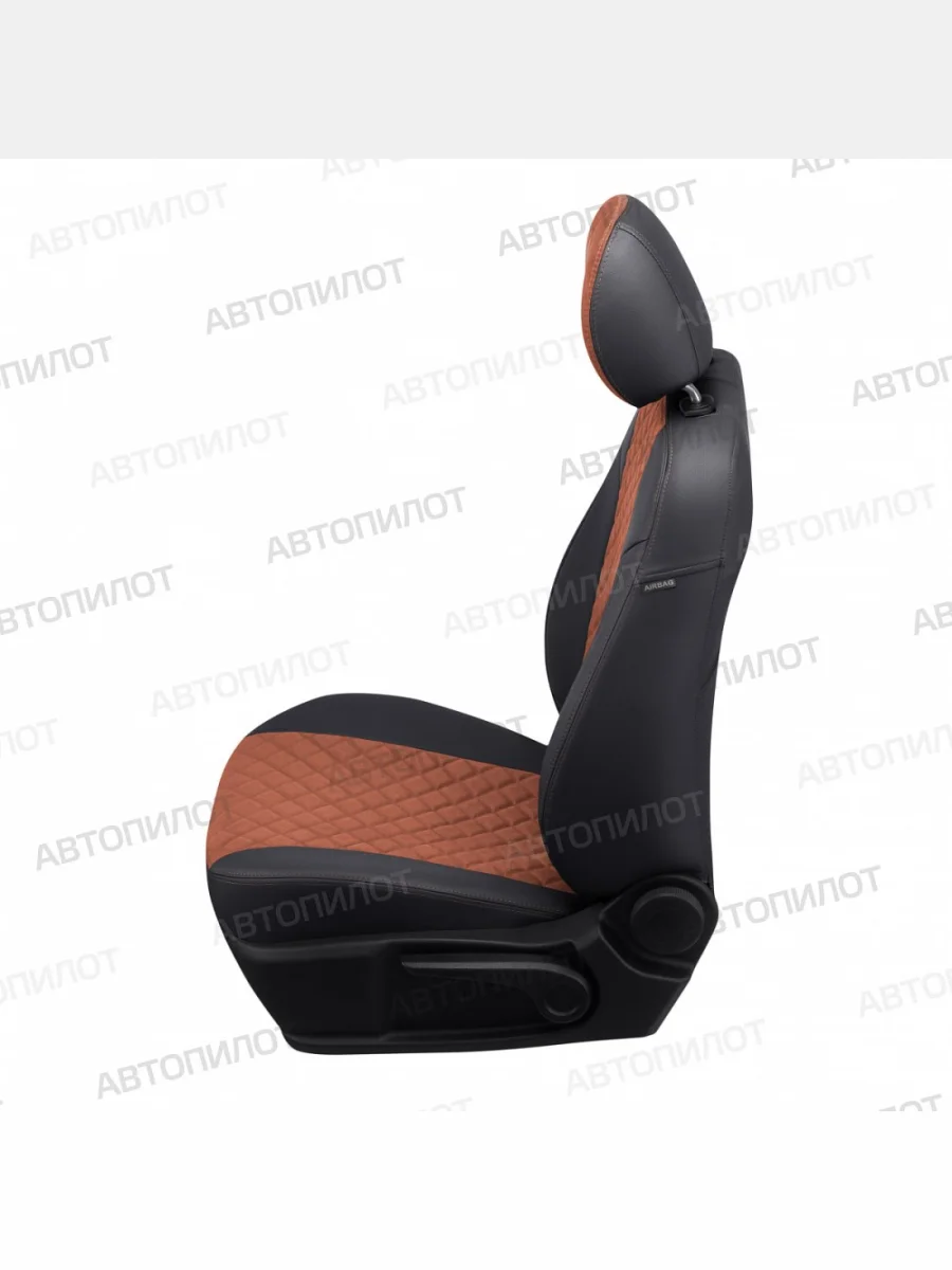 Комплект чехлов сидений (экокожа/алькантара) Автопилот Ромб Haval Jolion рестайлинг (2024-2025) (черный/коричневый)  в Перми Пермском крае