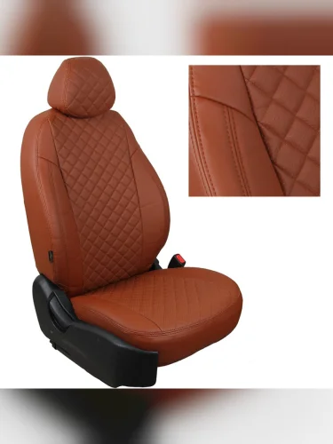 Комплект чехлов на сиденья Volkswagen Golf IV Bora c 97-04г.РомбКоричневый + Коричневый