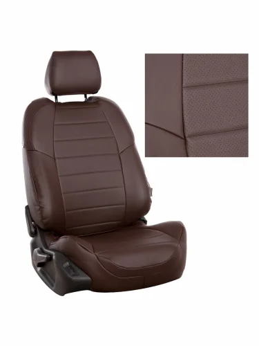 Комплект чехлов на сиденья Volkswagen Passat B6-B7 Sd (SportLineComfortLine) с 05-15г.ЭкокожаШоколад + Шоколад