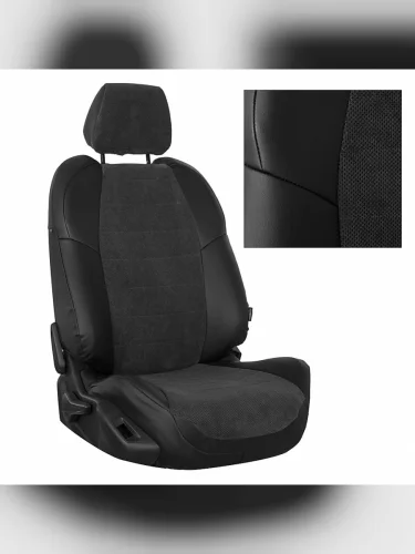 Комплект чехлов на сиденья Volkswagen Passat B6-B7 Sd (SportLineComfortLine) с 05-15г.ВелюрЧерный + Федерер