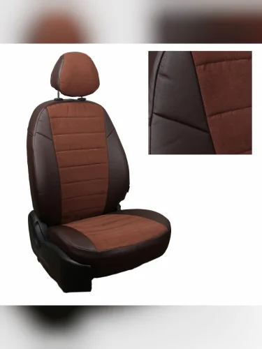 Комплект чехлов на сиденья SsangYong Actyon II с 10г.АлькантараШоколад + Шоколад