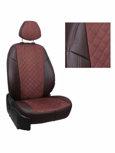 Комплект чехлов на сиденья Nissan Qashqai I (J10) с 06-14г.Алькантара ромбШоколад + Шоколад