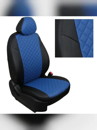 Комплект чехлов на сиденья Ford Focus III AmbienteTrend SdHbWag с 11г.РомбЧерный + Синий