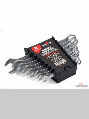 Набор Ключей Комбинированных 8 Шт. (Холдер) 8-19Мм Холодный Штамп Холодный Штамп Cr-V Proffi Сервис СЕРВИС КЛЮЧ арт. 70020