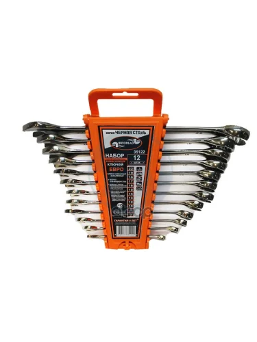Набор Ключей Комбинированных 12 Шт. (Холдер) 6-22 Мм  Евро Автоdело Черная Сталь (35122) АвтоDело арт. 35122
