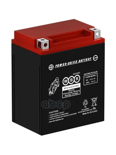 Аккумулятор  12V - 14 АЧ Wbr Mt (Yb14-Bs) WBR арт. MT12-14-A