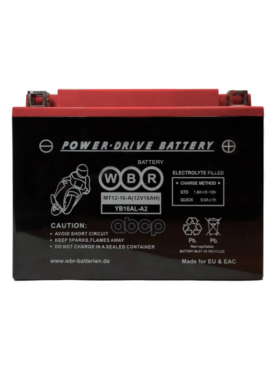 Аккумулятор  12V - 16 АЧ Wbr Mt (Yb16al-A2) WBR арт. MT12-16-A  с доставкой в г. Пермь
