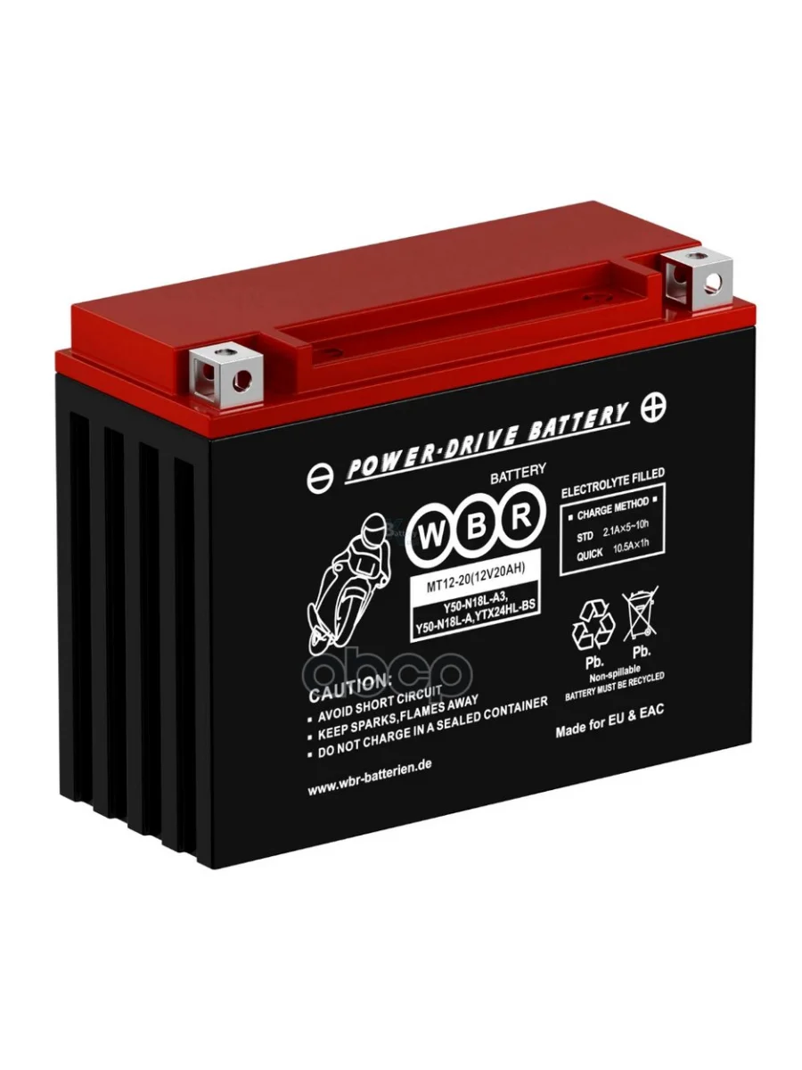 Аккумулятор  12V - 20 АЧ Wbr Mt (Ytx24hl-Bs) WBR арт. MT12-20  с доставкой в г. Пермь