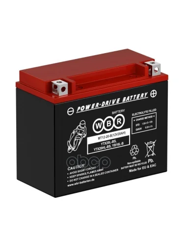 Аккумулятор  12V - 20 АЧ Wbr Mt (Ytx20hl-Bs) WBR арт. MT12-20-B