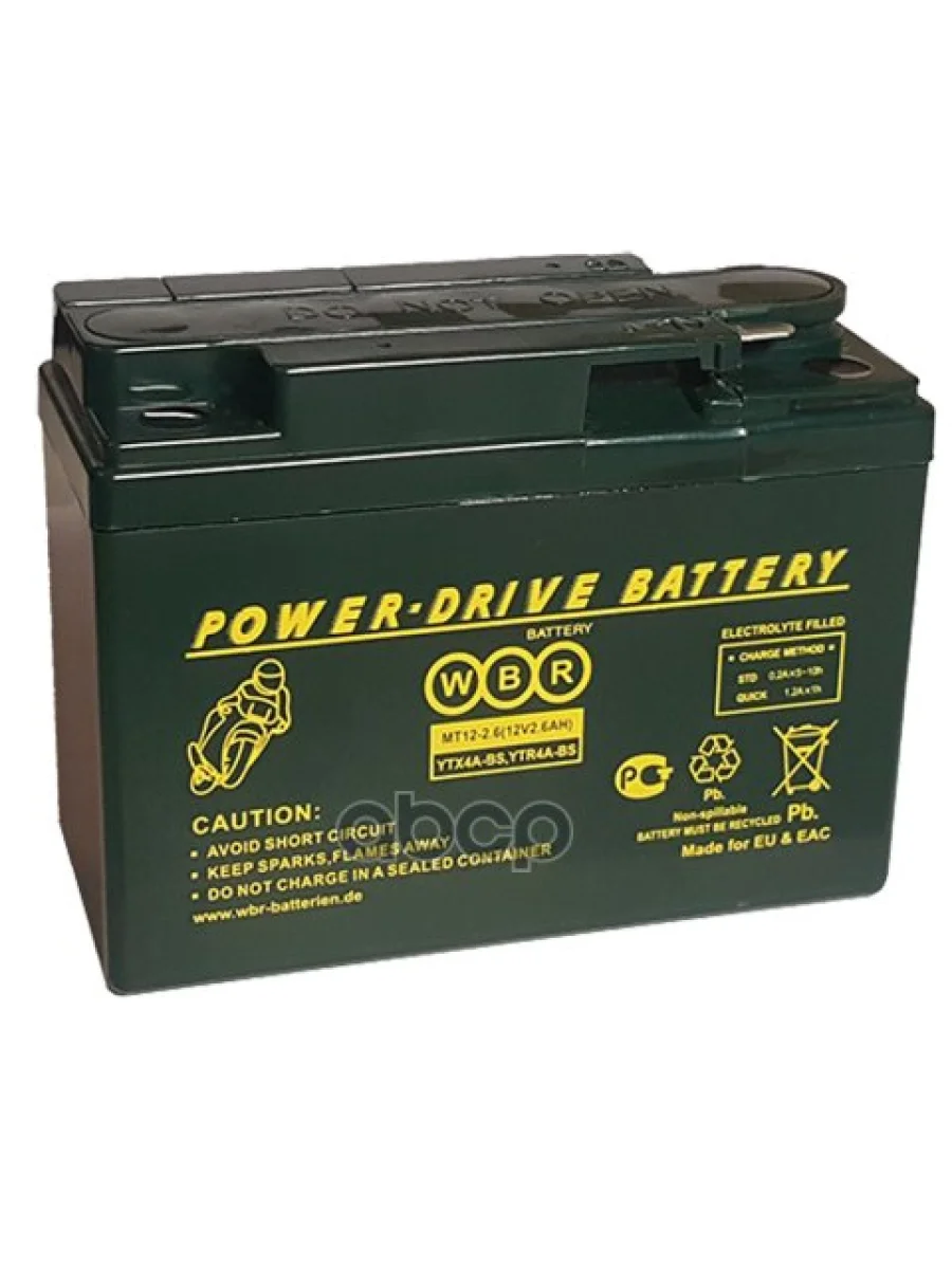 Аккумулятор  12V -  2,6 АЧ Wbr Mt (Ytr4а-Bs) WBR арт. MT12-2.6  с доставкой в г. Пермь