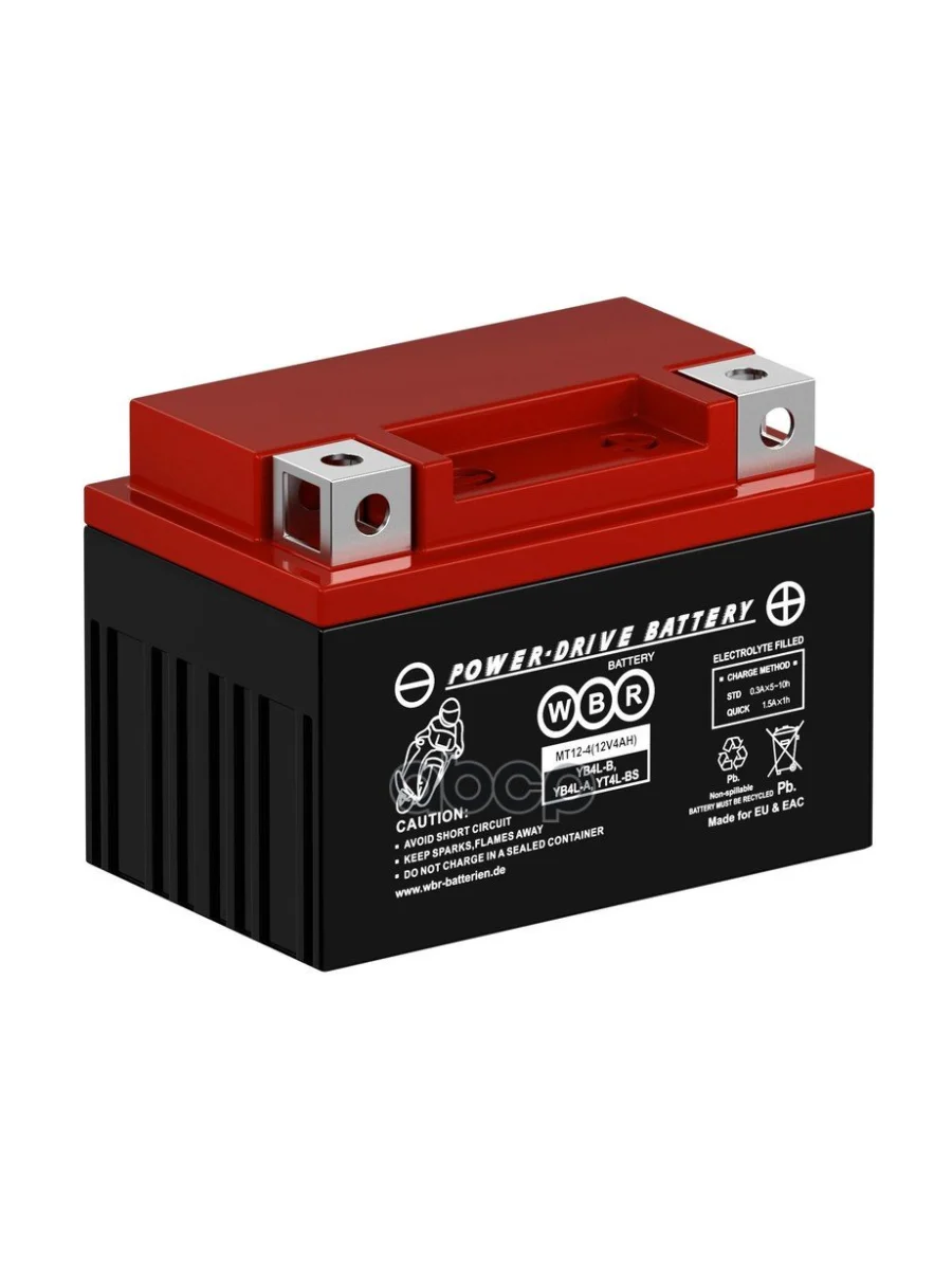 Аккумулятор  12V -  4 АЧ Wbr Mt (Yb4l-B, Yt4l-Bs) WBR арт. MT12-4  с доставкой в г. Пермь