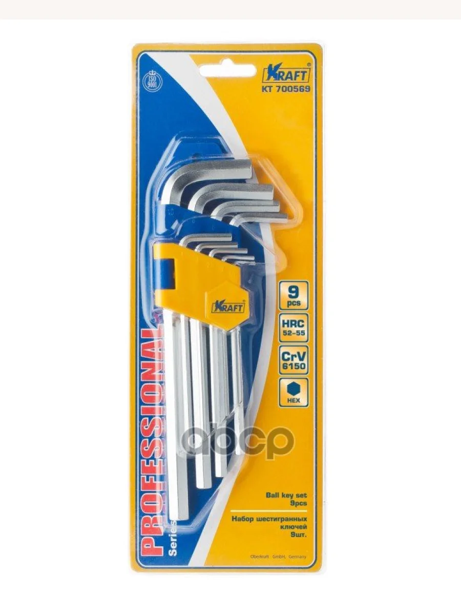 Набор Шестигранников 9 Предметов 1,5-10Мм Kraft (Kt 700569) Kraft арт. KT 700569  в Керчи Республика Крым