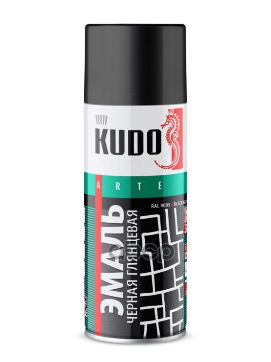 Краска-Спрей Kudo Универсальная Черная Глянцевая (520Мл) (Ku-1002) Kudo арт. KU-1002  в Керчи Республика Крым