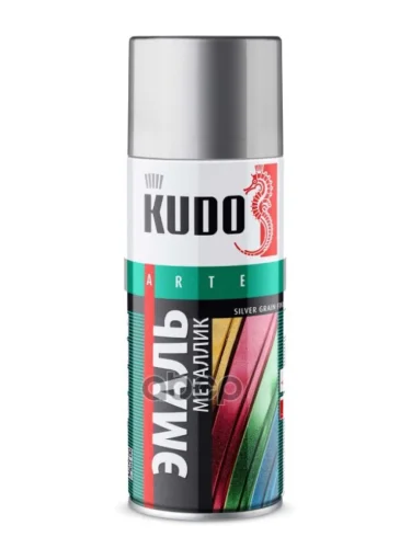 Краска-Спрей Kudo Универсальная Металлик Серебро (520Мл) Silver Grain Finish (Ku-1026) Kudo арт. KU-1026