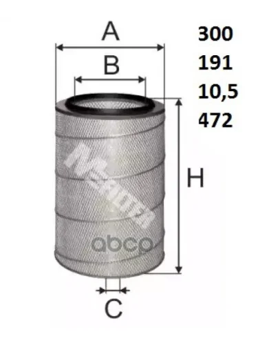 Фильтр Возд.af 18024503  Iveco,Mb,Man,Rvi (Прямое Дно) M-Filter арт. A152