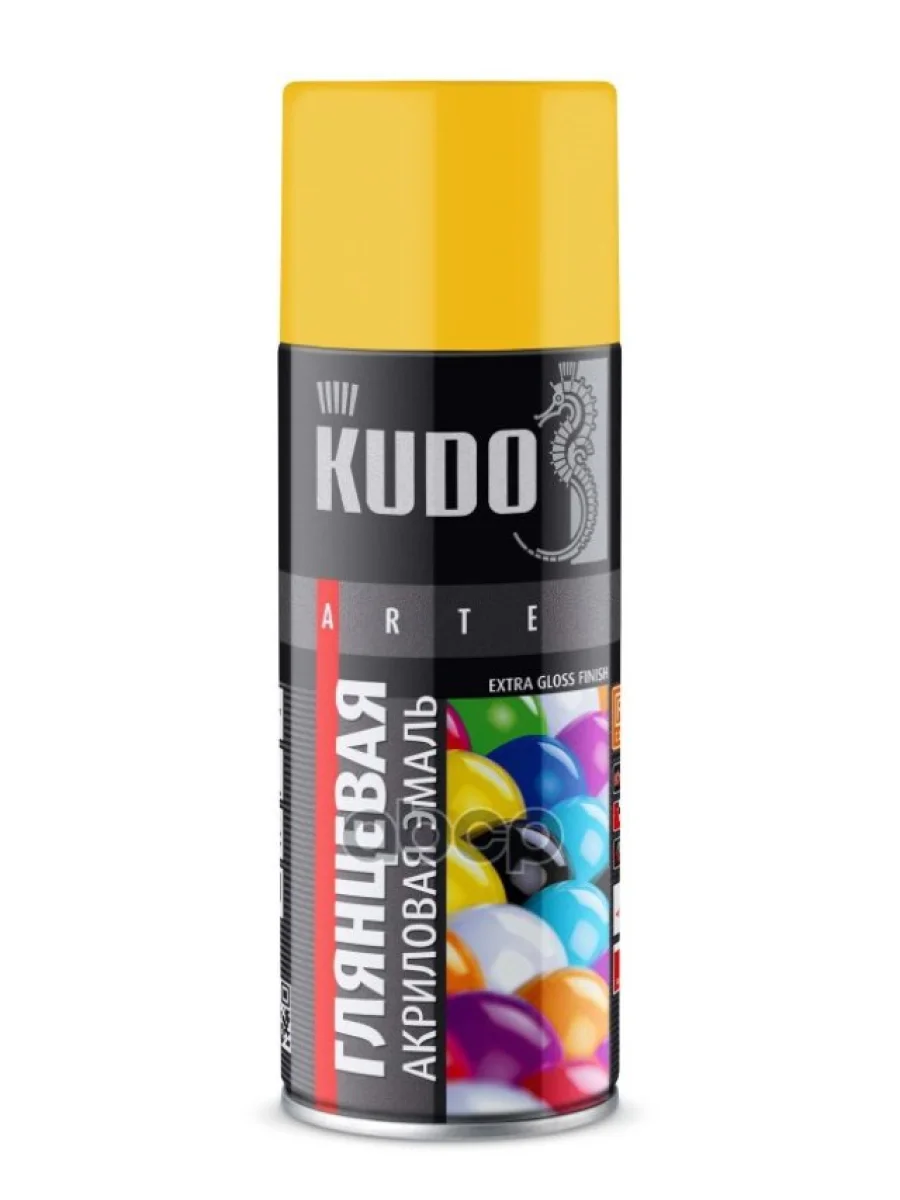 Краска-Спрей Kudo Акриловая Универсальная Ral 1018 Жёлтая Глянцевая (520Мл) (Ku-A1018) Kudo арт. KU-A1018  в Керчи Республика Крым