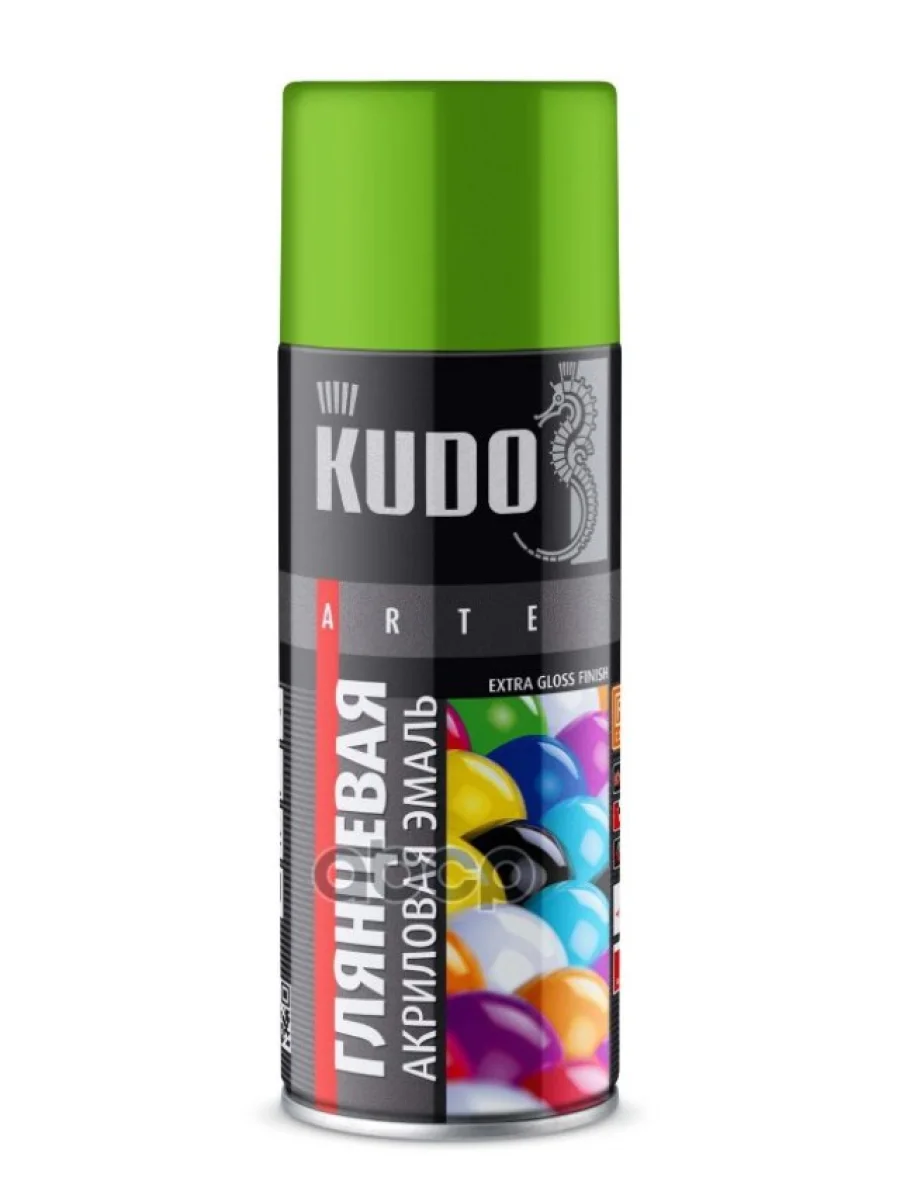 Краска-Спрей Kudo Акриловая Универсальная Ral 6018 Салатовая Глянцевая (520Мл) (Ku-A6018) Kudo арт. KU-A6018  в Керчи Республика Крым