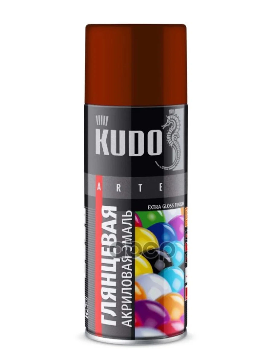 Краска-Спрей Kudo Акриловая Универсальная Ral 8012 Красно-Коричневая Глянцевая (520Мл) (Ku-A8012) Kudo арт. KU-A8012  в Керчи Республика Крым