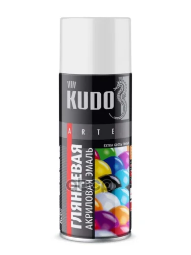 Краска-Спрей Kudo Акриловая Универсальная Ral 9003 Белая Глянцевая (520Мл) (Ku-A9003) Kudo арт. KU-A9003