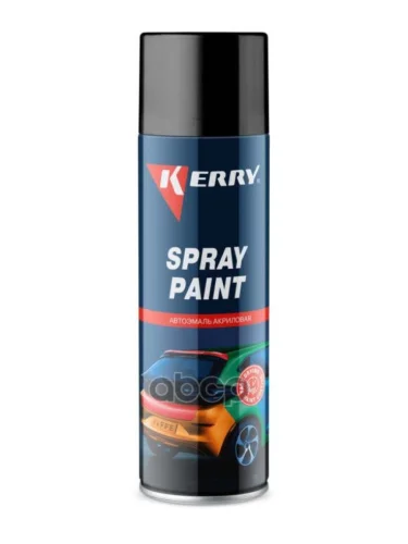 Краска-Спрей Kerry Spray Paint Акриловая Чёрная Глянцевая (650 Мл) (Kr-611) Kerry арт. KR-611