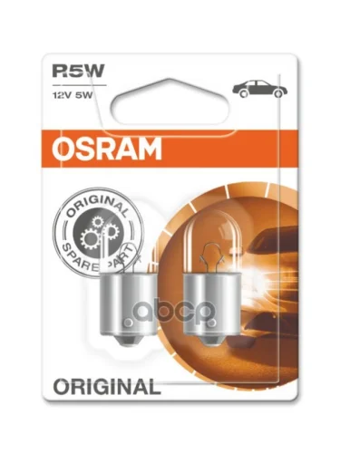 Лампа 12 V  5 W Osram (Габариты,Стоп-Сигнал,Задн.ход,Подсв.ном) Ва15s (2 Шт.нбр) (5007-02 B) Osram арт. 5007-02 B