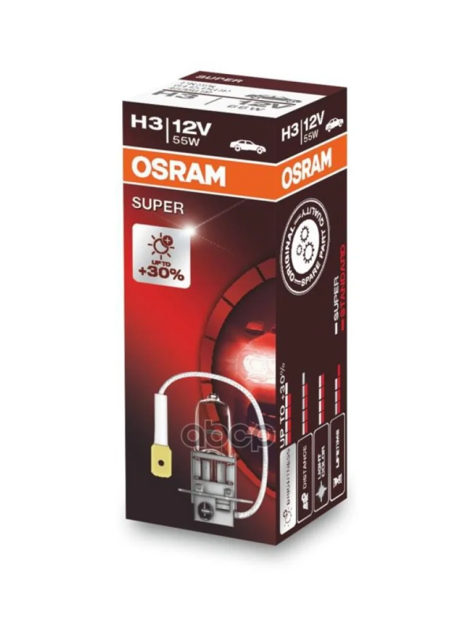 Лампа Галогеновая H3 12V  55W Osram Super +30% Pк22s Original (64151 Sup) Osram арт. 64151 SUP  в Керчи Республика Крым