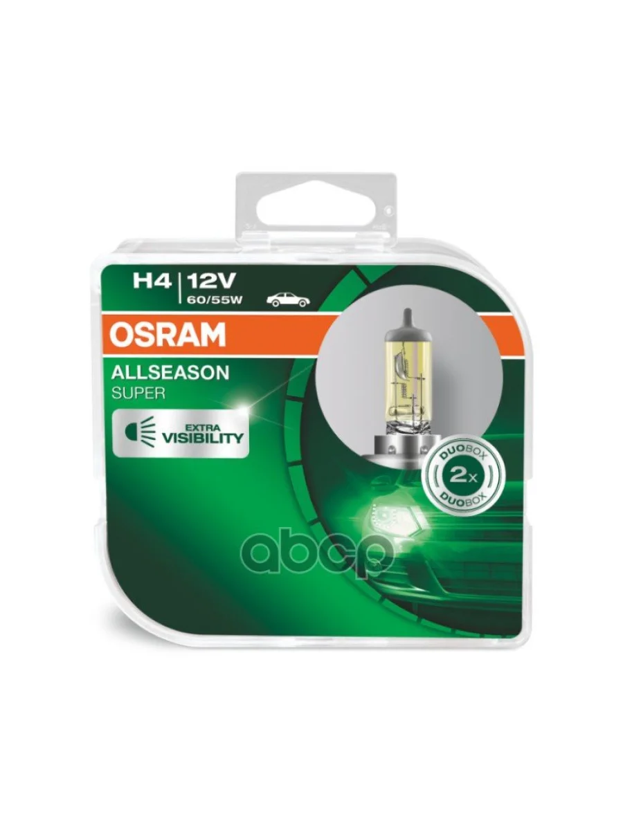Лампа Галогеновая H4 12V  6055W Osram Allseason 30% P43т-38  (2Шт.) Osram арт. 64193ALS-HCB*  в Керчи Республика Крым