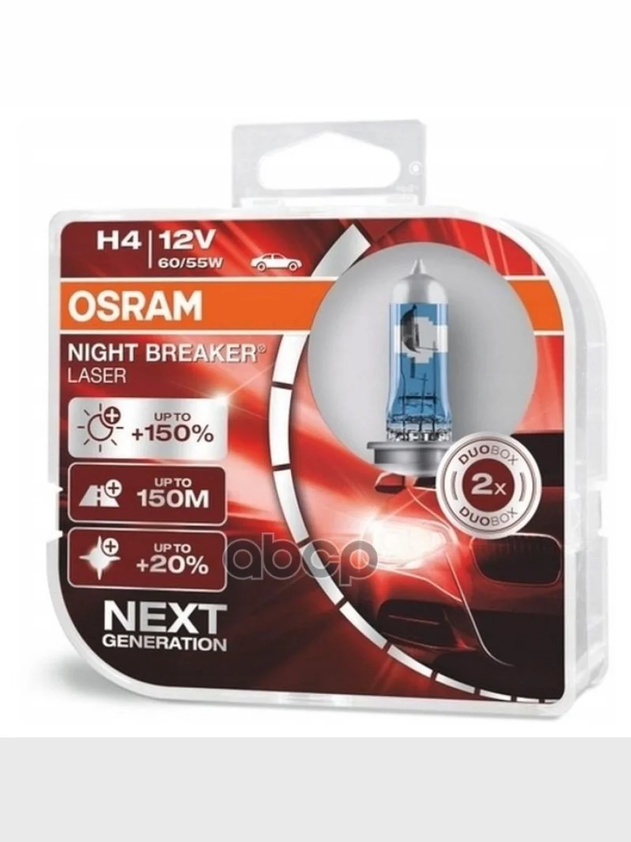 Лампа Галогеновая H4 12V  6055W Osram Night Breaker Laser+150% P43т-38 (2 Шт.,К-Кт) Osram арт. 64193NL-HCB*  в Керчи Республика Крым
