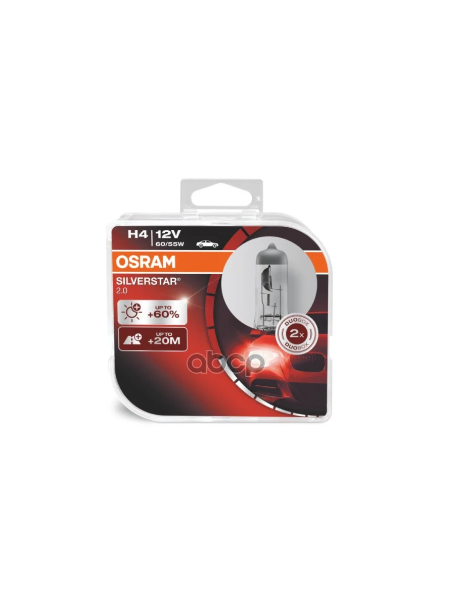 Лампа Галогеновая H4 12V  6055W Osram Silverstar2.0 +60% P43т-38 (2 Шт.,К-Кт) (64193Sv2-Hcb*) Osram арт. 64193SV2-HCB*  в Керчи Республика Крым