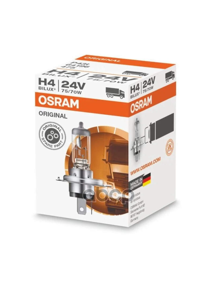 Лампа Галогеновая H4 24V  7570W Osram Standard Р43t-38 Osram арт. 64196*  в Керчи Республика Крым