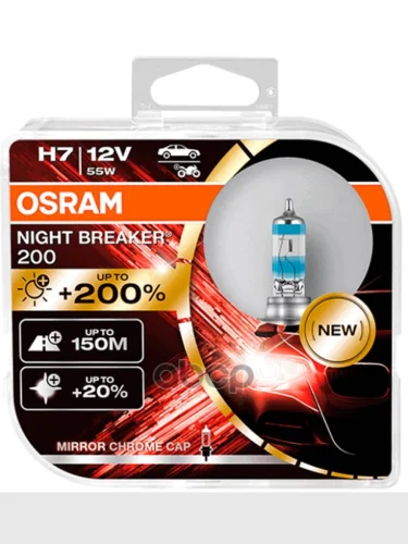 Лампа Галогеновая H7 12V  55W Osram Night Breaker +200% P43т-38 (2Шт. В Короб) Osram арт. 64210NB200-HCB*