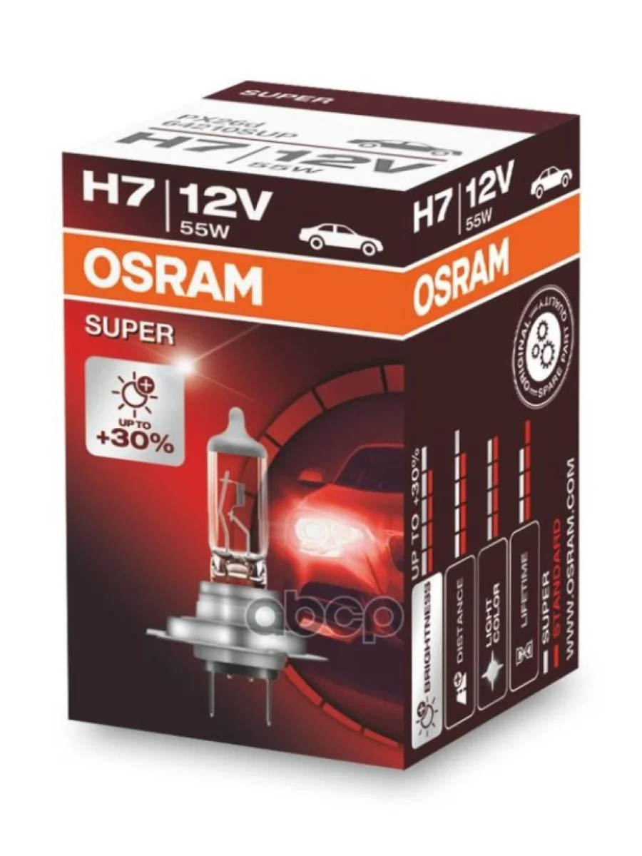 Лампа Галогеновая H7 12V  55W Osram Super+30% Рх26d Osram арт. 64210SUP*  в Перми Пермском крае