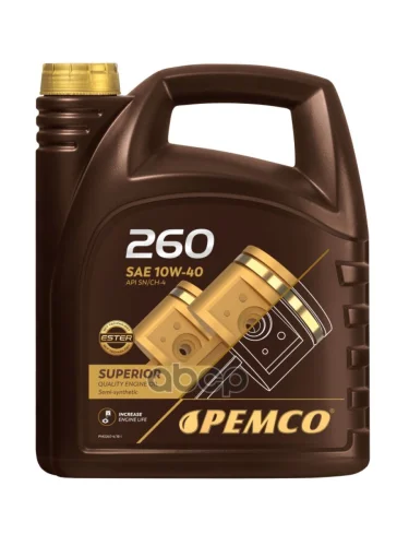 PEMCO Масло Моторное Полусинтетическое Pemco 260 Sae 10W-40, 4Л