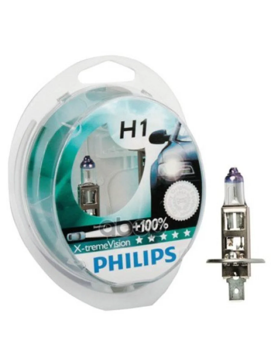 Лампа Галогеновая H1 12V  55W Philips  X-Treme Vision +130% P14.5s (2 Шт.) (12258Xv+S2*) Philips арт. 12258XV+S2*  в Керчи Республика Крым