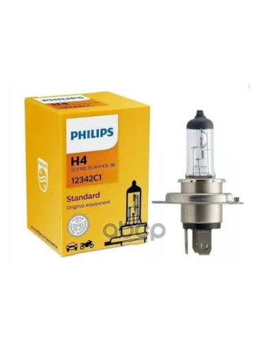Лампа Галогеновая H4 12V  6055W Philips Standart P43t (12342C1*) Philips арт. 12342C1*