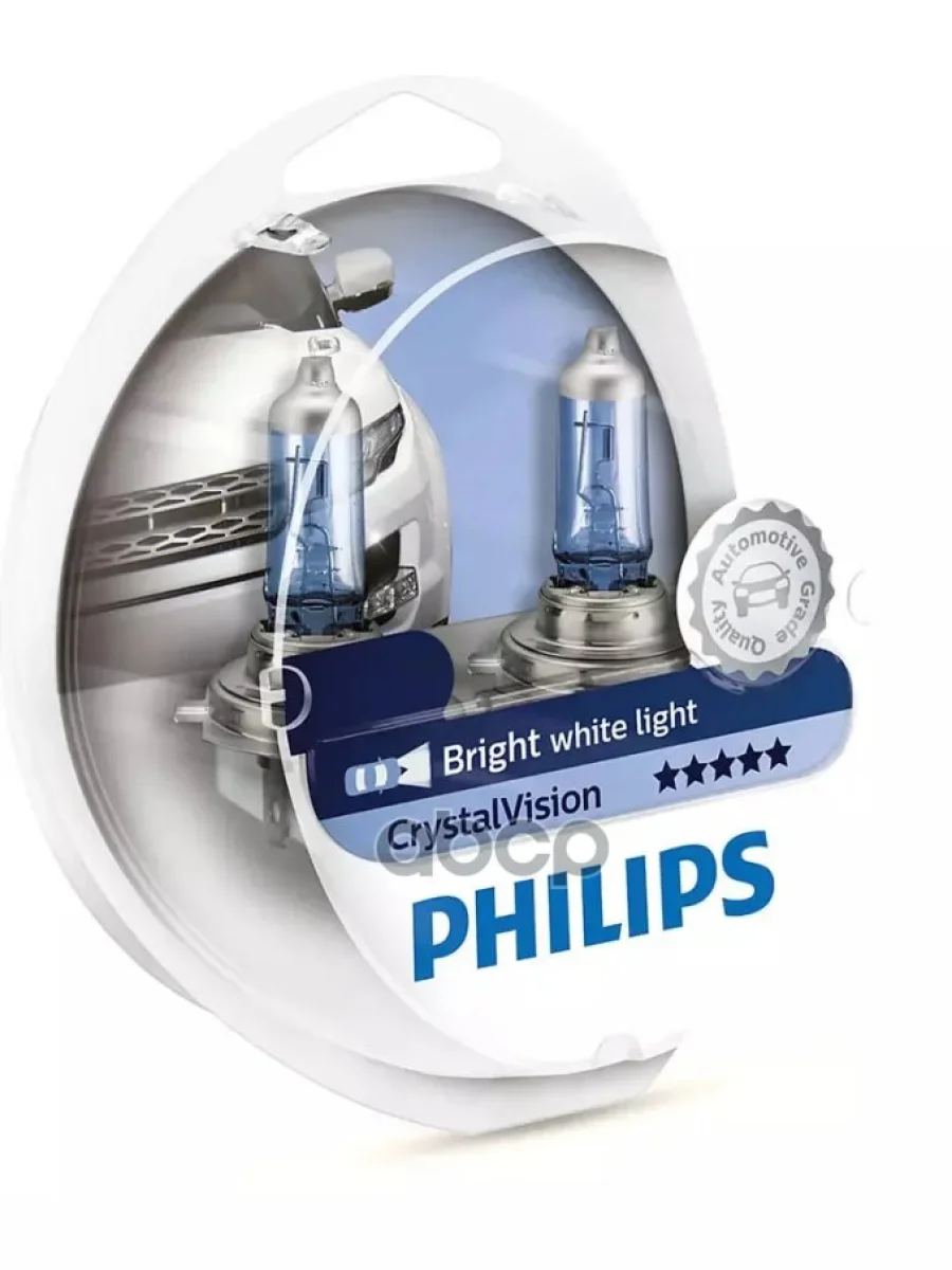 Лампа Галогеновая H4 12V  6055W Philips Crystal Vision P43t 4300K+W5w (К-Т 4 Шт) Original (12342Cvs Philips арт. 12342CVSM  в Керчи Республика Крым