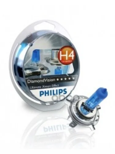 Лампа Галогеновая H4 12V  6055W Philips Diamond Vision P43t-38 (2 Шт.) Philips арт. 12342DVS2*