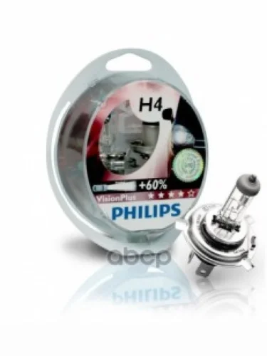 Лампа Галогеновая H4 12V  6055W Philips Vision Plus +60% Р43т (2 Шт.) Philips арт. 12342 VP S2*