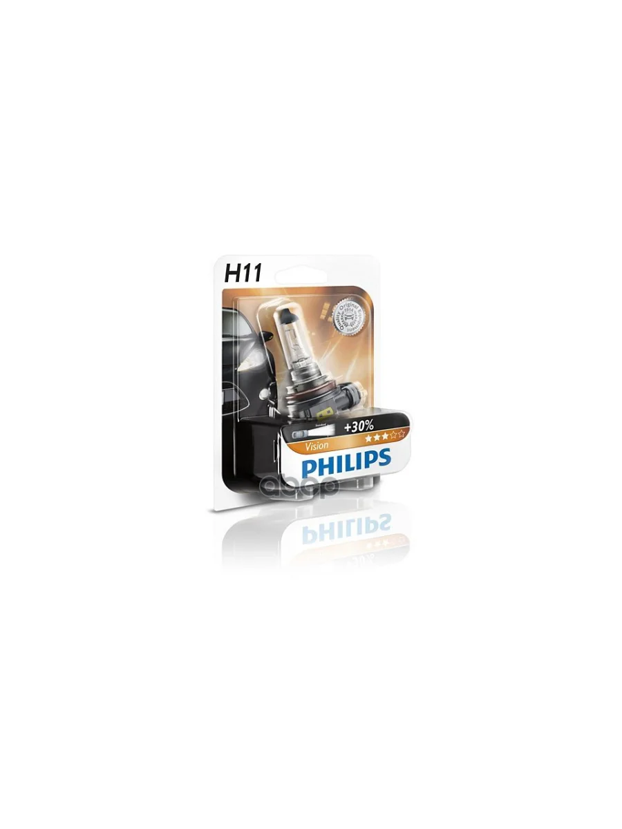 Лампа Галогеновая H11 12V  55W Philips Vision +30% Pgj19-2 Original (12362Prб) Philips арт. 12362PRB1  в Перми Пермском крае