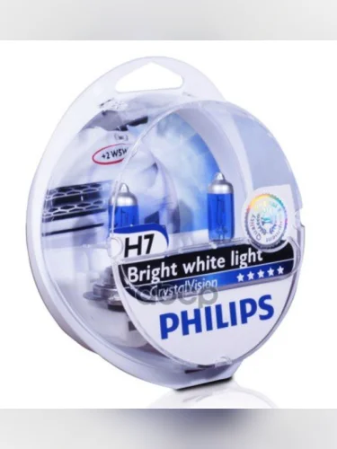 Лампа Галогеновая H7 12V  55W Philips Crystal Vision Px26d 4300K+W5w (К-Т 4 Шт) Original (12972Cvsm) Philips арт. 12972CVSM*