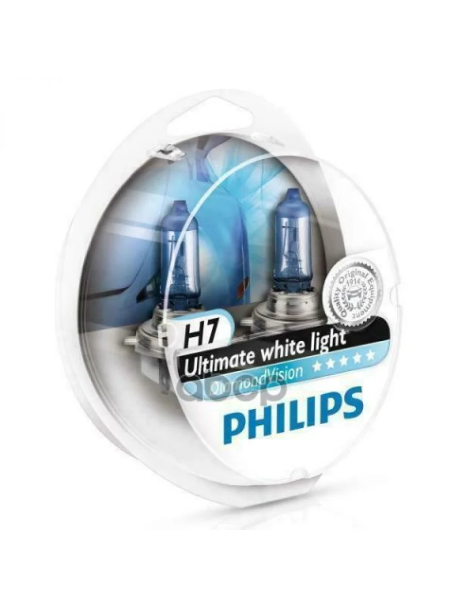 Лампа Галогеновая H7 12V  55W Philips Diamond Vision  Px26d (2 Шт.) Philips арт. 12972DVS2*  в Перми Пермском крае